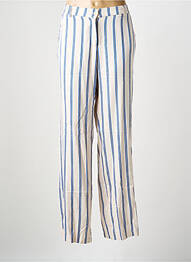Pantalon droit fermeture zippée sous rabat boutonné beige ADAM femme