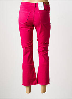 Pantalon 7/8 fermeture zippée sous rabat boutonné rose EAST DRIVE femme