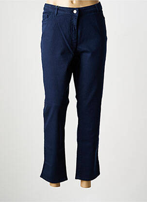 Pantalon 7/8 fermeture zippée sous rabat boutonné bleu PERSONA femme