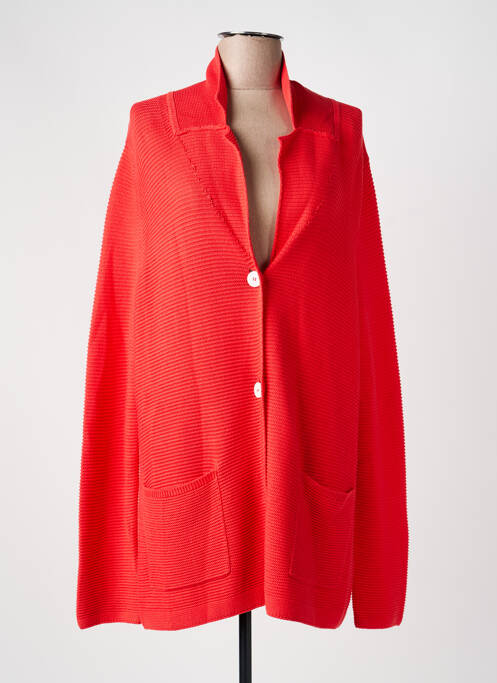 Gilet manches longues fermeture boutonnée sur le devant rouge PERSONA femme