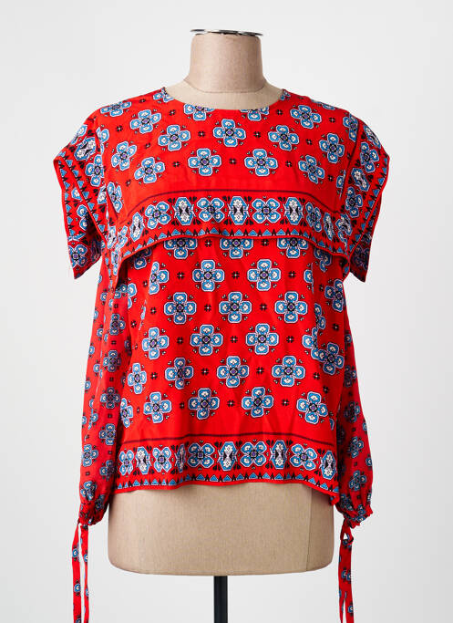 Blouse imprimé fantaisie manches longues rouge SANDRO femme
