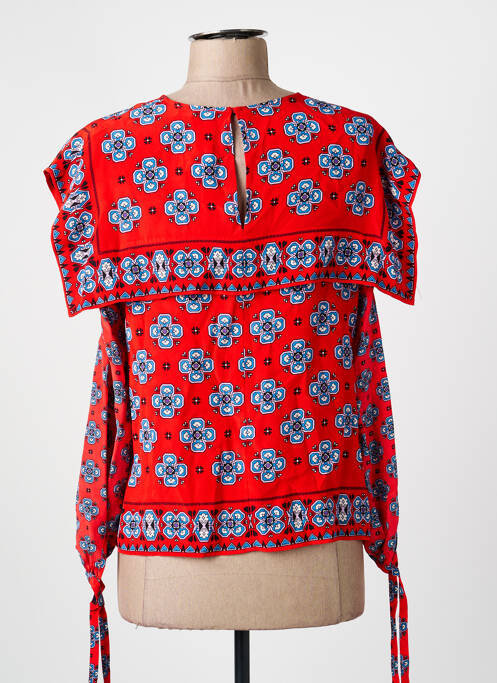 Blouse imprimé fantaisie manches longues rouge SANDRO femme