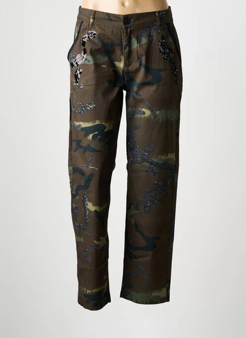 Pantalon droit taille à pinces vert EVA KAYAN femme