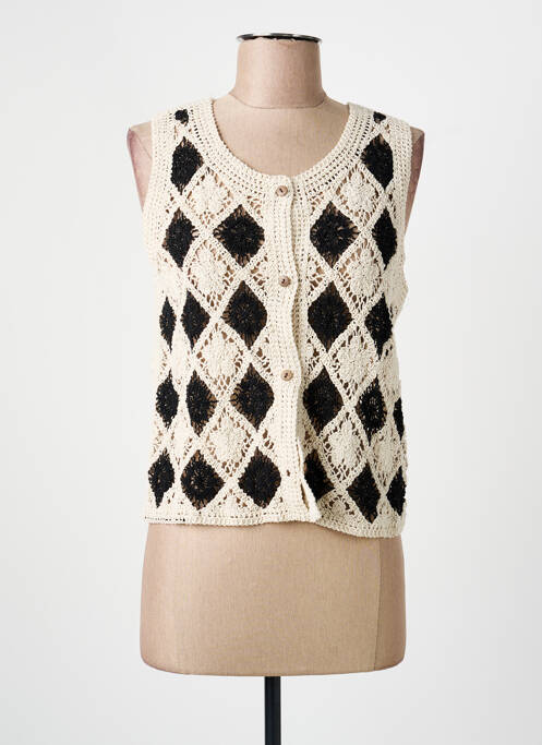 Top sans manche sans manche beige EXQUISS'S femme