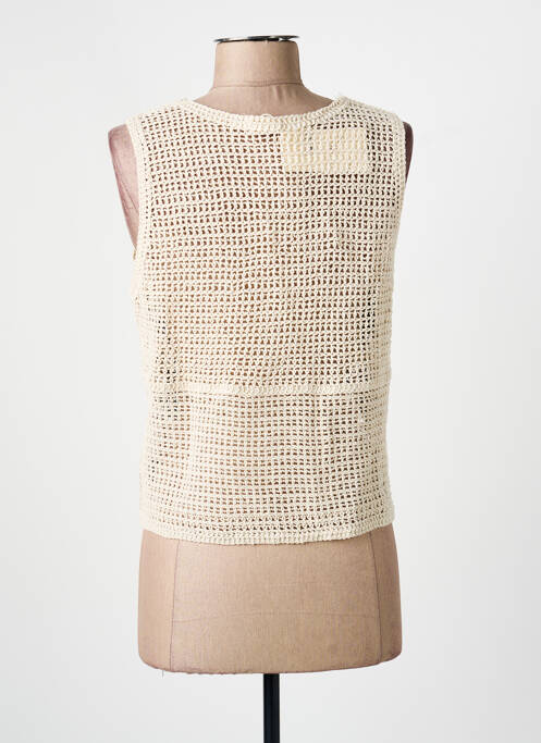 Top sans manche sans manche beige EXQUISS'S femme