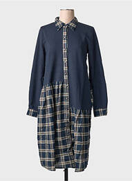 Robe mi-longue manches longues manches longues bleu RHUM RAISIN femme