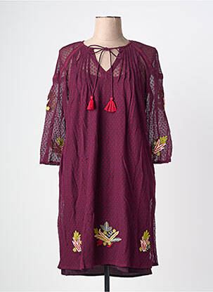 Robe courte manches 3/4 manches 3/4 violet RHUM RAISIN femme