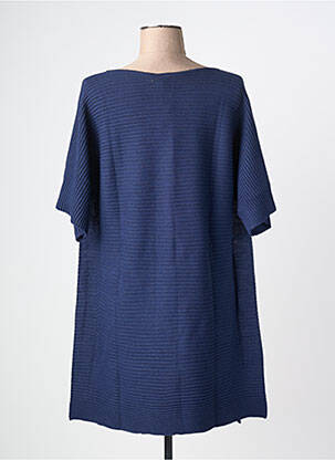 Pull tunique stretch manches courtes bleu RHUM RAISIN femme
