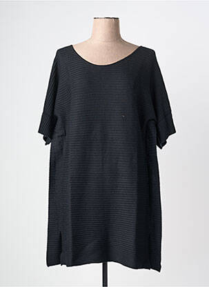 Pull tunique stretch manches courtes noir RHUM RAISIN femme