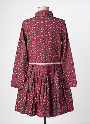 Robe courte coupe évasée manches longues rouge RHUM RAISIN femme