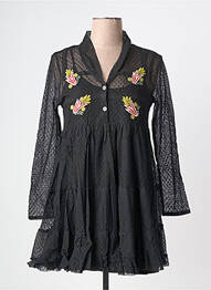 Robe mi-longue manches longues manches longues noir RHUM RAISIN femme