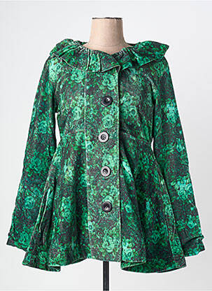 Manteau court fermeture boutonnée sur le devant sans capuche vert RHUM RAISIN femme