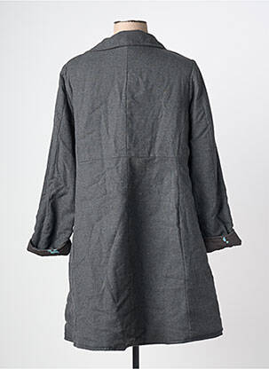 Manteau long coupe cintrée sans capuche gris RHUM RAISIN femme