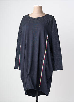 Robe mi-longue manches longues manches longues bleu RHUM RAISIN femme