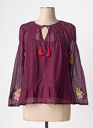 Blouse légère et transparente manches longues violet RHUM RAISIN femme