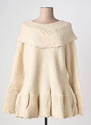 Pull tunique stretch manches longues beige RHUM RAISIN femme