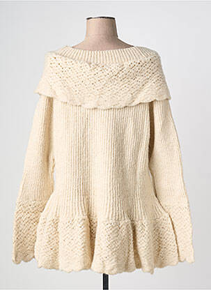 Pull tunique stretch manches longues beige RHUM RAISIN femme