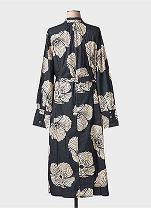 Robe mi-longue imprimé fleurs manches longues noir RHUM RAISIN femme