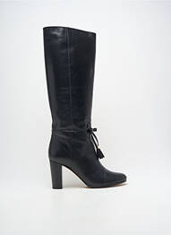 Bottes tissage satiné talon de 7 à 9cm noir PAULE KA femme