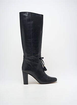 Bottes tissage satiné talon de 7 à 9cm noir PAULE KA femme