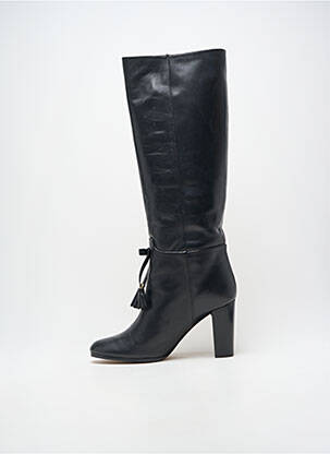 Bottes tissage satiné talon de 7 à 9cm noir PAULE KA femme