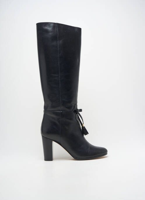 Bottes tissage satiné talon de 7 à 9cm noir PAULE KA femme