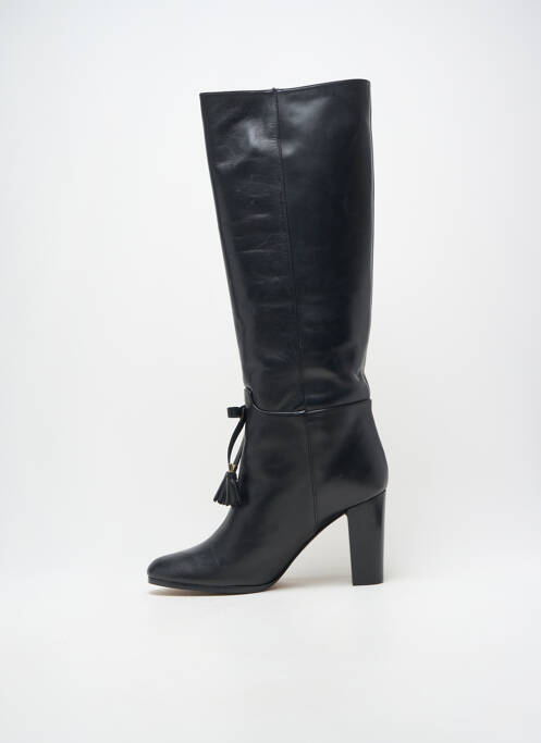 Bottes tissage satiné talon de 7 à 9cm noir PAULE KA femme