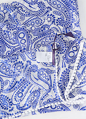 Foulard imprimé fantaisie bleu LAUREL femme