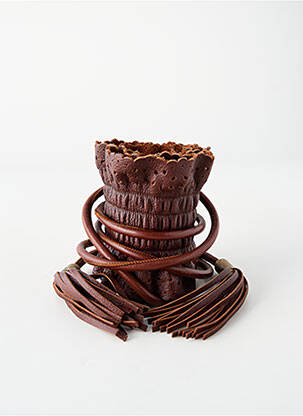 Ceinture effet matière satinée marron DOLCE & GABBANA femme