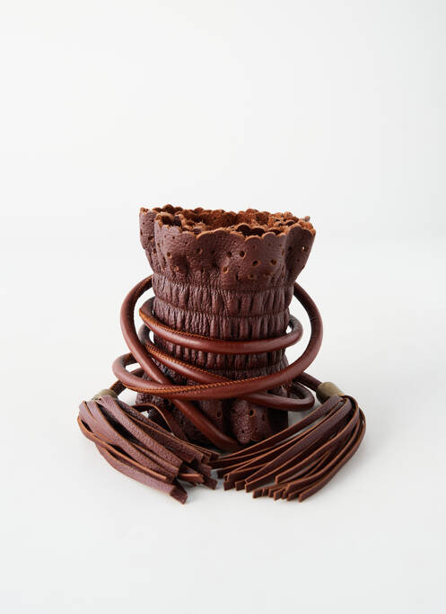 Ceinture effet matière satinée marron DOLCE & GABBANA femme