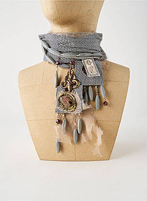 Collier fermeture fermoir mousqueton gris JEAN DANIEL BRAMI femme