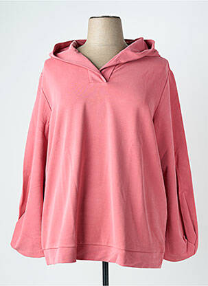 Sweat-shirt à capuche stretch manches longues rose TRIANGLE femme