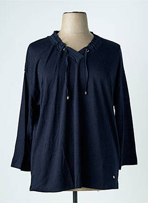 Pull coupe droite manches longues bleu TOM TAILOR femme