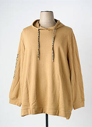 Sweat-shirt à capuche manches longues manches longues marron SHEEGO femme