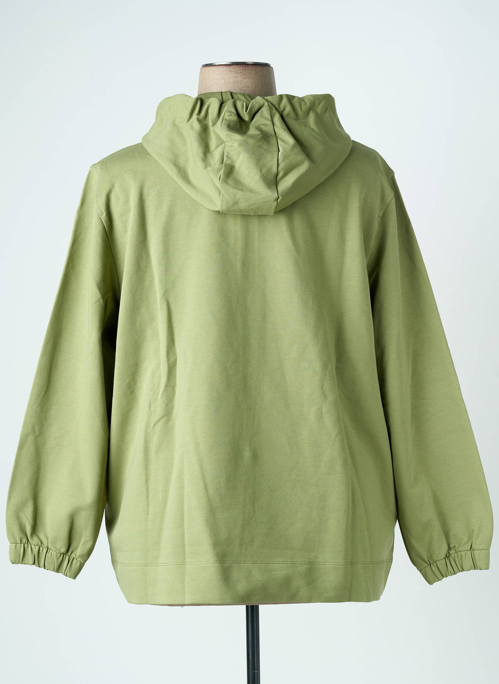 Sweat-shirt à capuche stretch manches longues vert SHEEGO femme