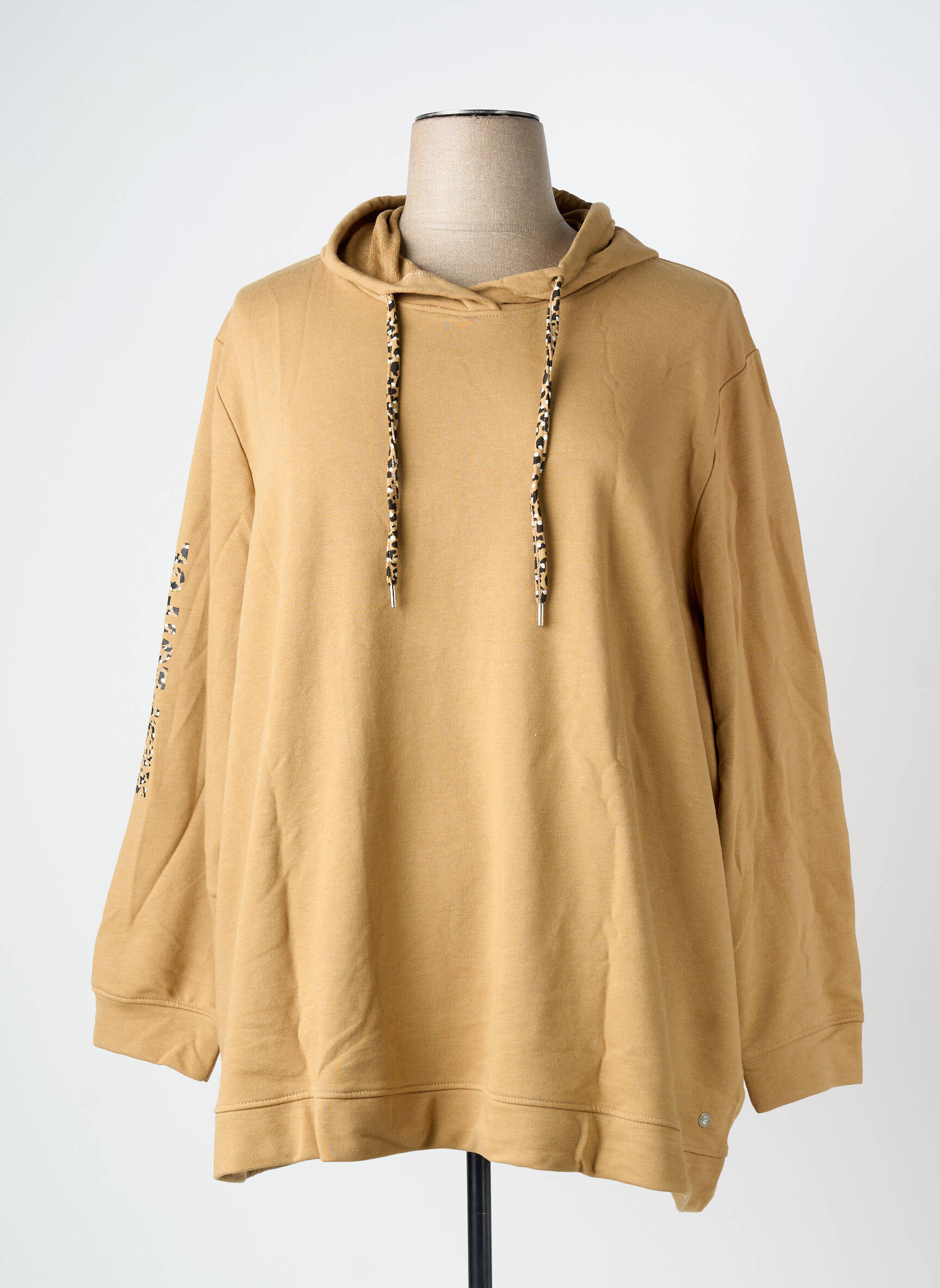 Sweat-shirt à capuche manches longues manches longues marron SHEEGO femme