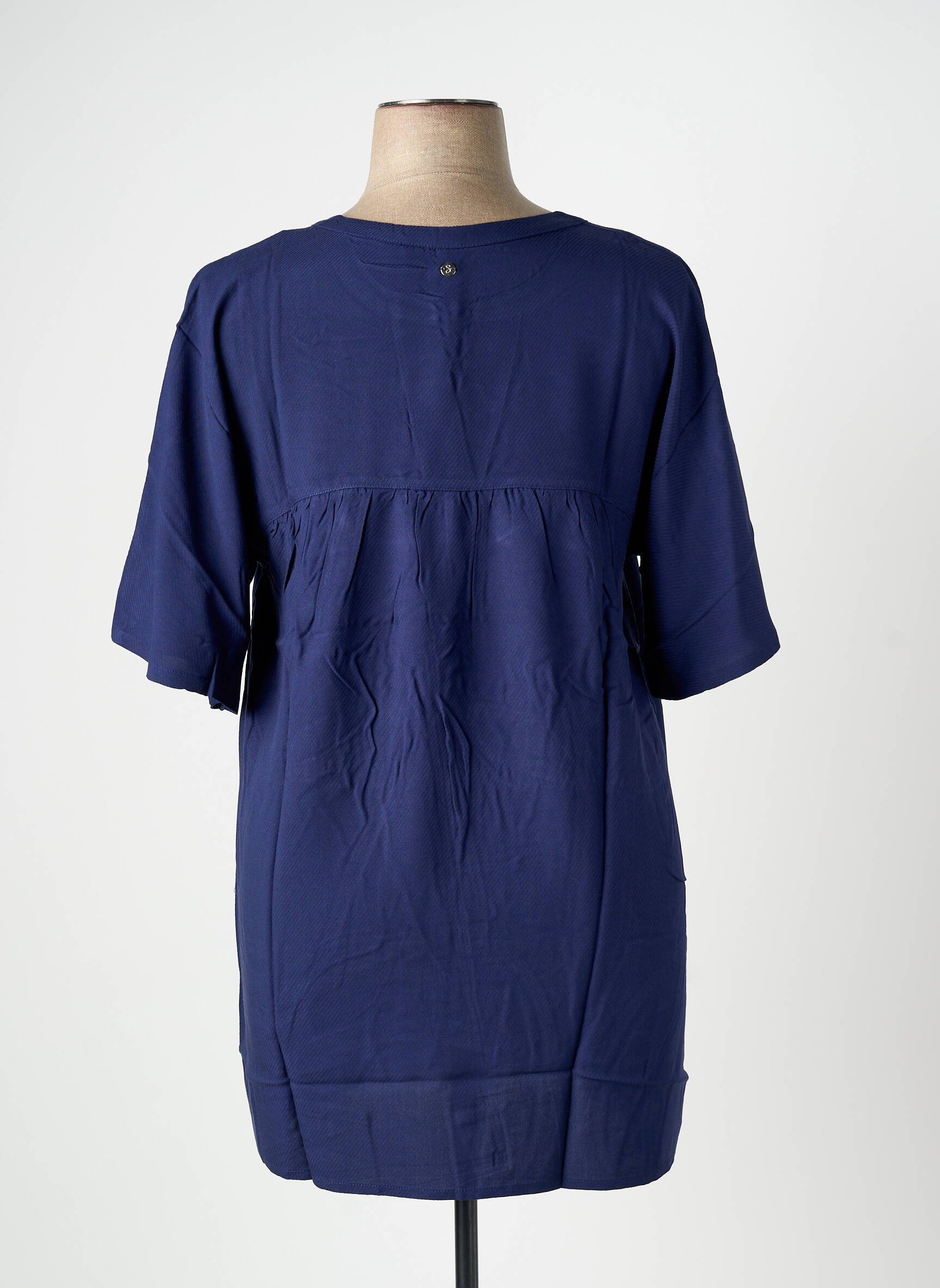 Tunique manches courtes col v bleu SHEEGO femme
