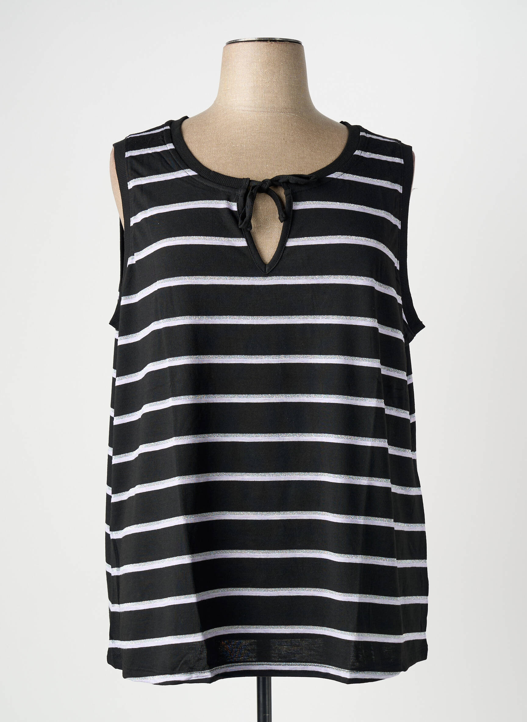 Débardeur coupe droite sans manche noir SHEEGO femme