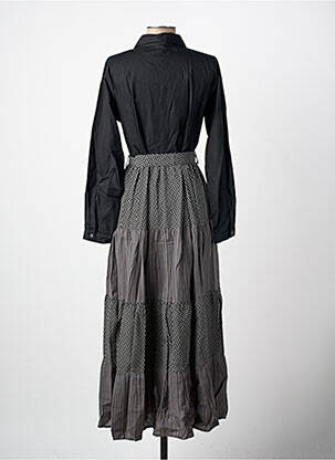 Robe longue imprimé fantaisie manches longues noir RHUM RAISIN femme