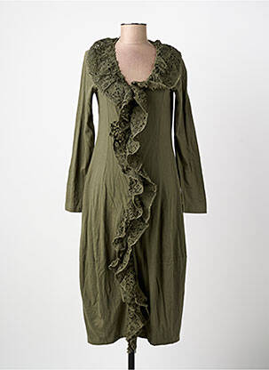 Robe longue manches longues manches longues vert RHUM RAISIN femme