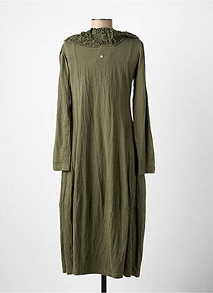 Robe longue manches longues manches longues vert RHUM RAISIN femme