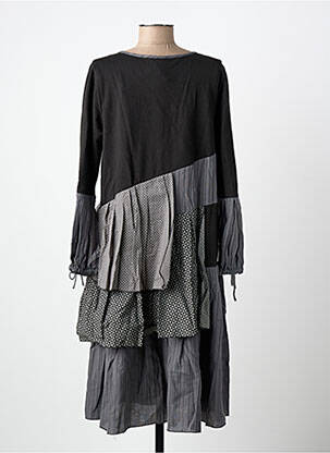 Robe mi-longue imprimé fantaisie manches longues noir RHUM RAISIN femme