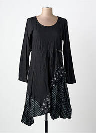 Robe mi-longue imprimé fantaisie manches longues noir RHUM RAISIN femme