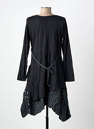 Robe mi-longue imprimé fantaisie manches longues noir RHUM RAISIN femme