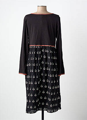 Robe mi-longue imprimé fantaisie manches longues noir RHUM RAISIN femme