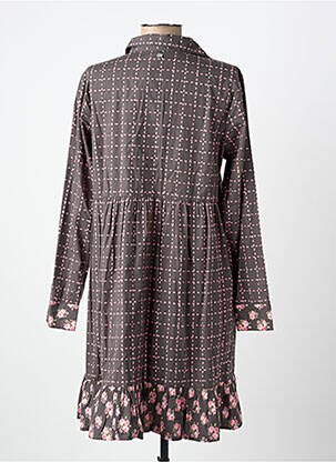 Robe courte coupe évasée manches longues gris RHUM RAISIN femme