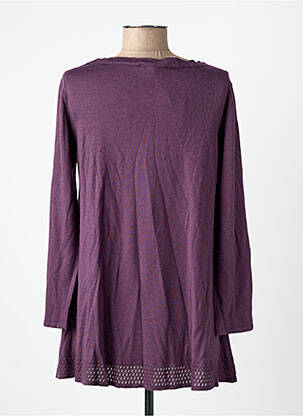 Pull coupe cintrée manches longues violet RHUM RAISIN femme