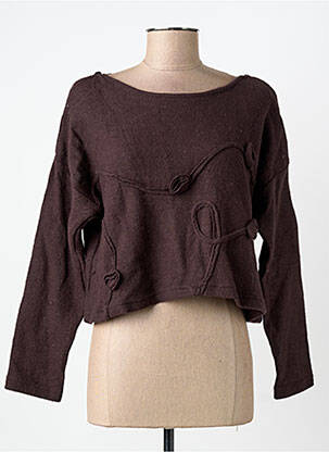 Pull coupe droite manches longues marron RHUM RAISIN femme