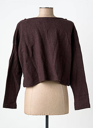 Pull coupe droite manches longues marron RHUM RAISIN femme