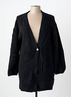 Gilet manches longues fermeture boutonnée sur le devant noir RHUM RAISIN femme